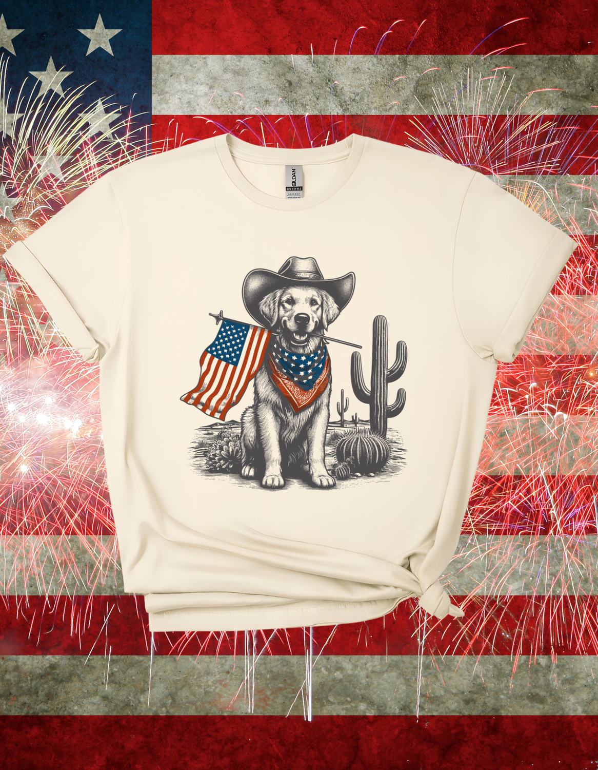 Patriotic Golden Retriever T-Shirt