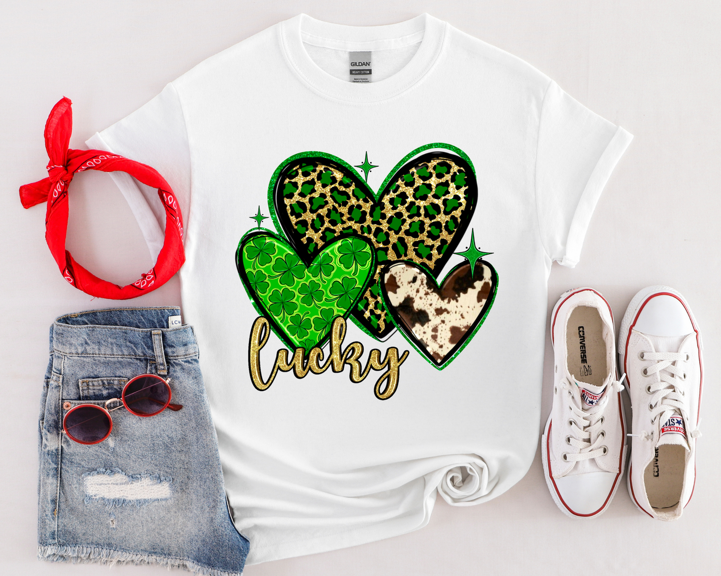 St Patrick's Day Lucky Hearts Tee