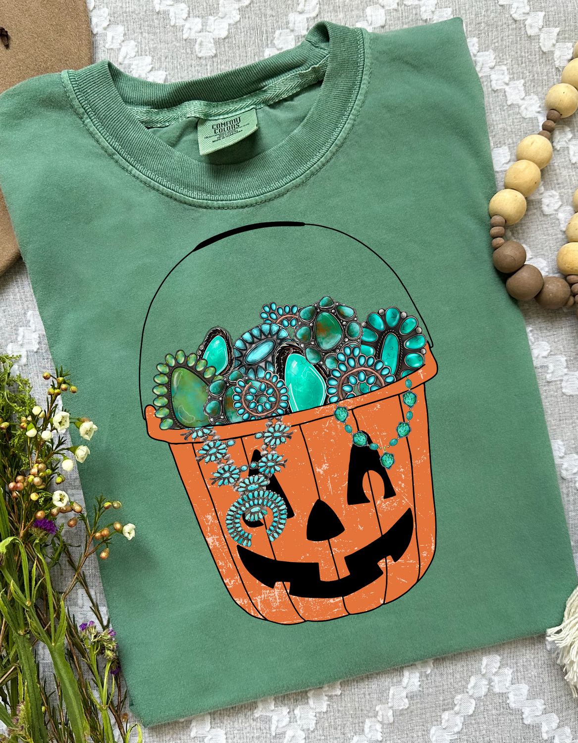 Pumpkin & Turquoise Tee