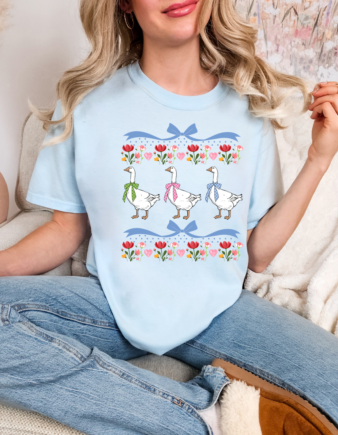 Vintage Blue Ribbon Goose T-shirt