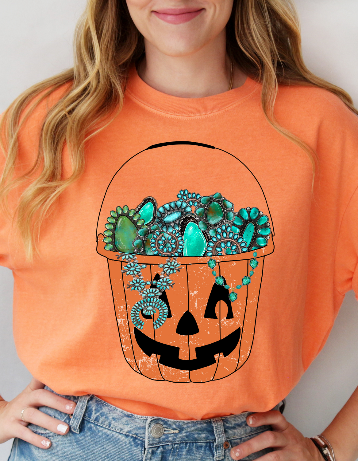Pumpkin & Turquoise Tee