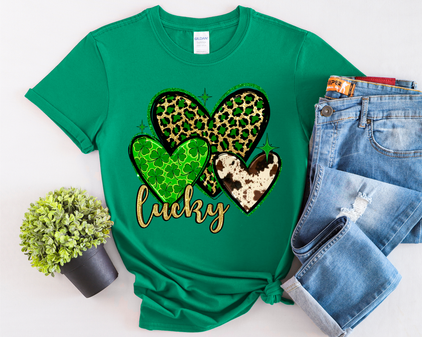 St Patrick's Day Lucky Hearts Tee