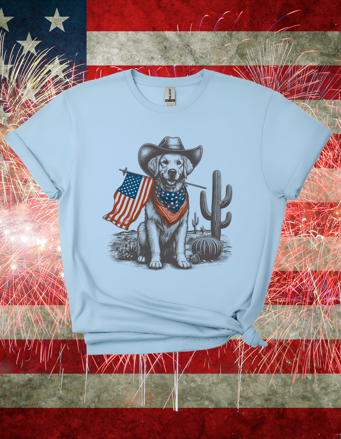 Patriotic Golden Retriever T-Shirt