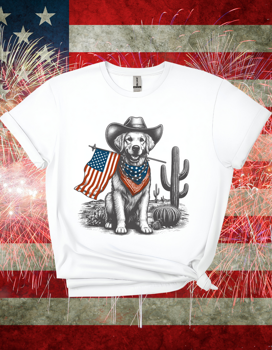 Patriotic Golden Retriever T-Shirt