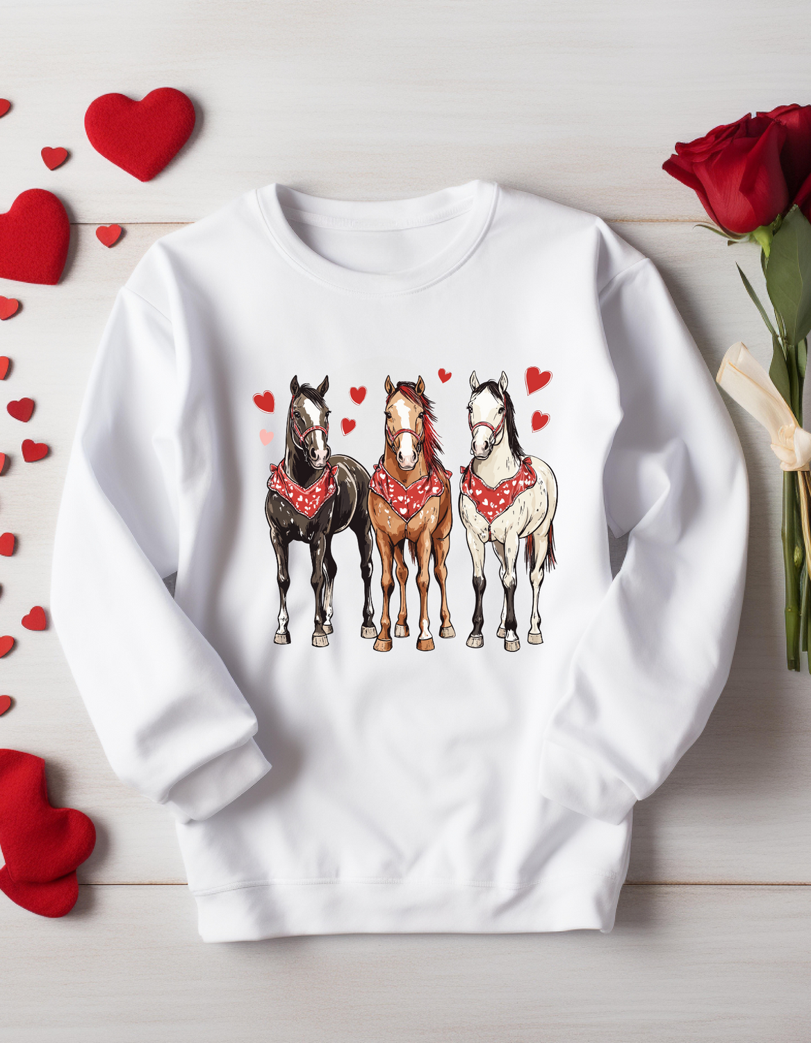 Valentine Horses Sweatshirt