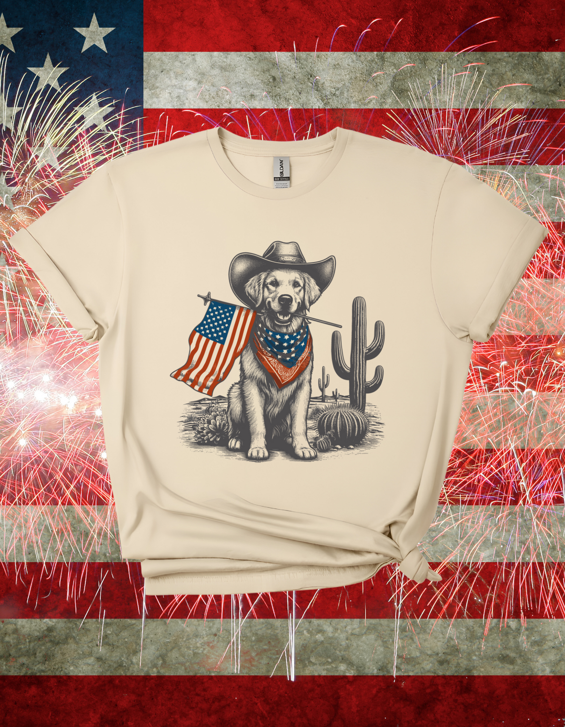 Patriotic Golden Retriever T-Shirt