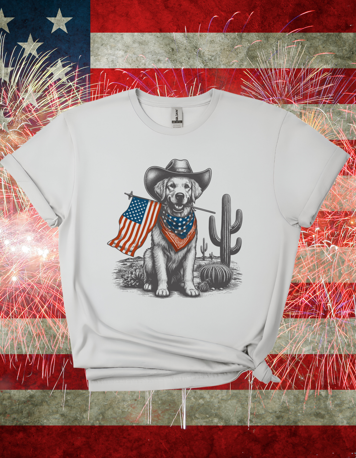 Patriotic Golden Retriever T-Shirt