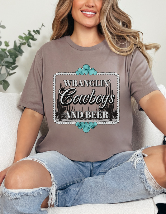Wranglin' Cowboys & Beer Tee