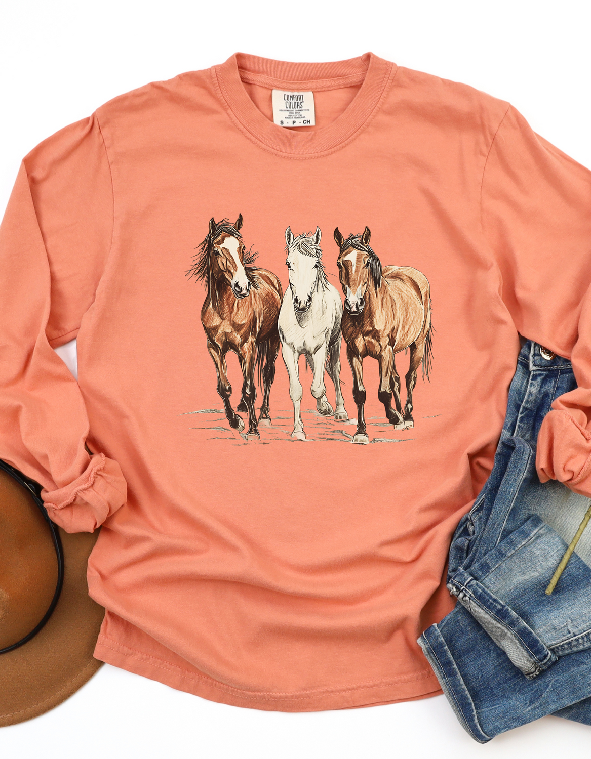 Running Horses Long Sleeve Tee