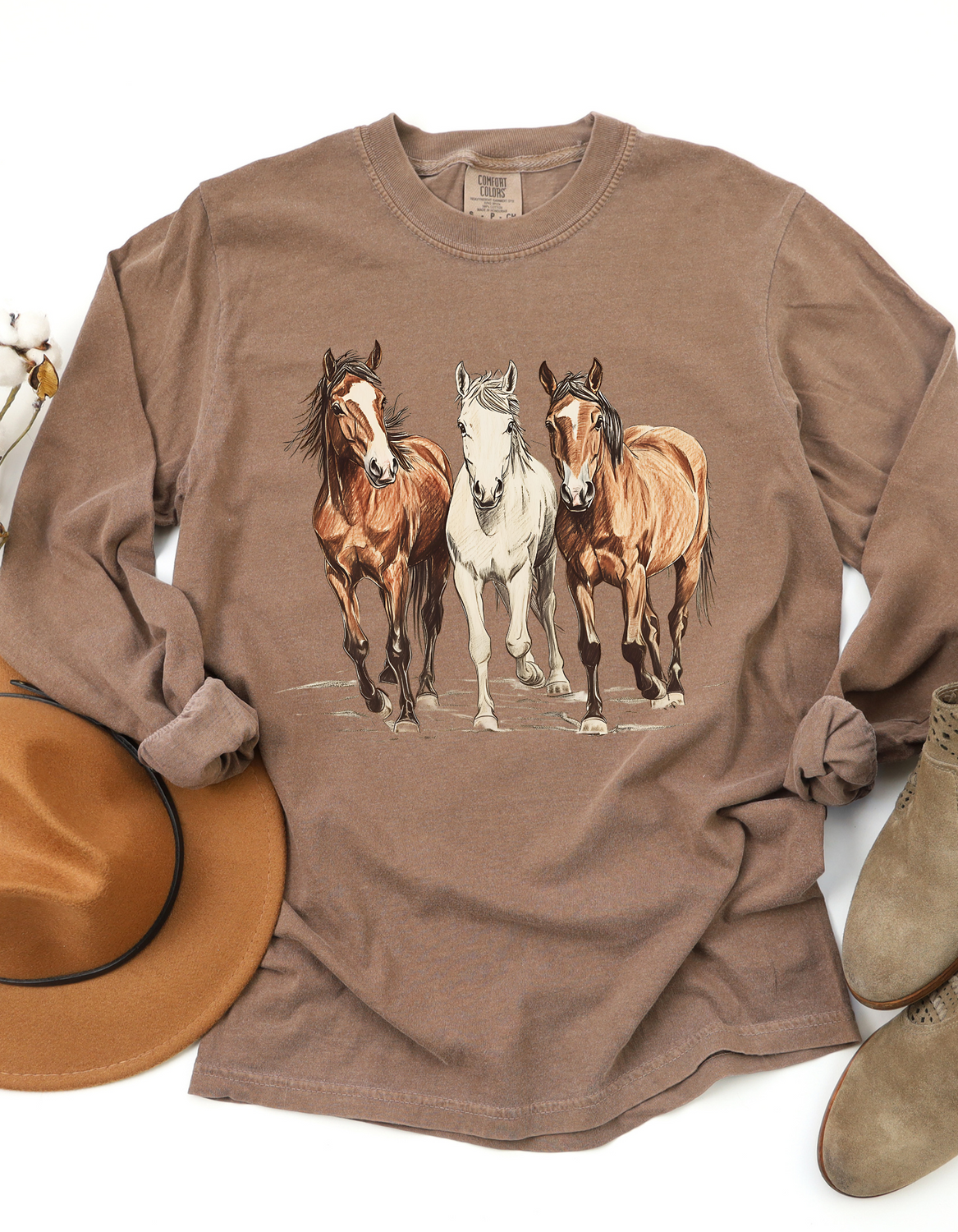 Running Horses Long Sleeve Tee