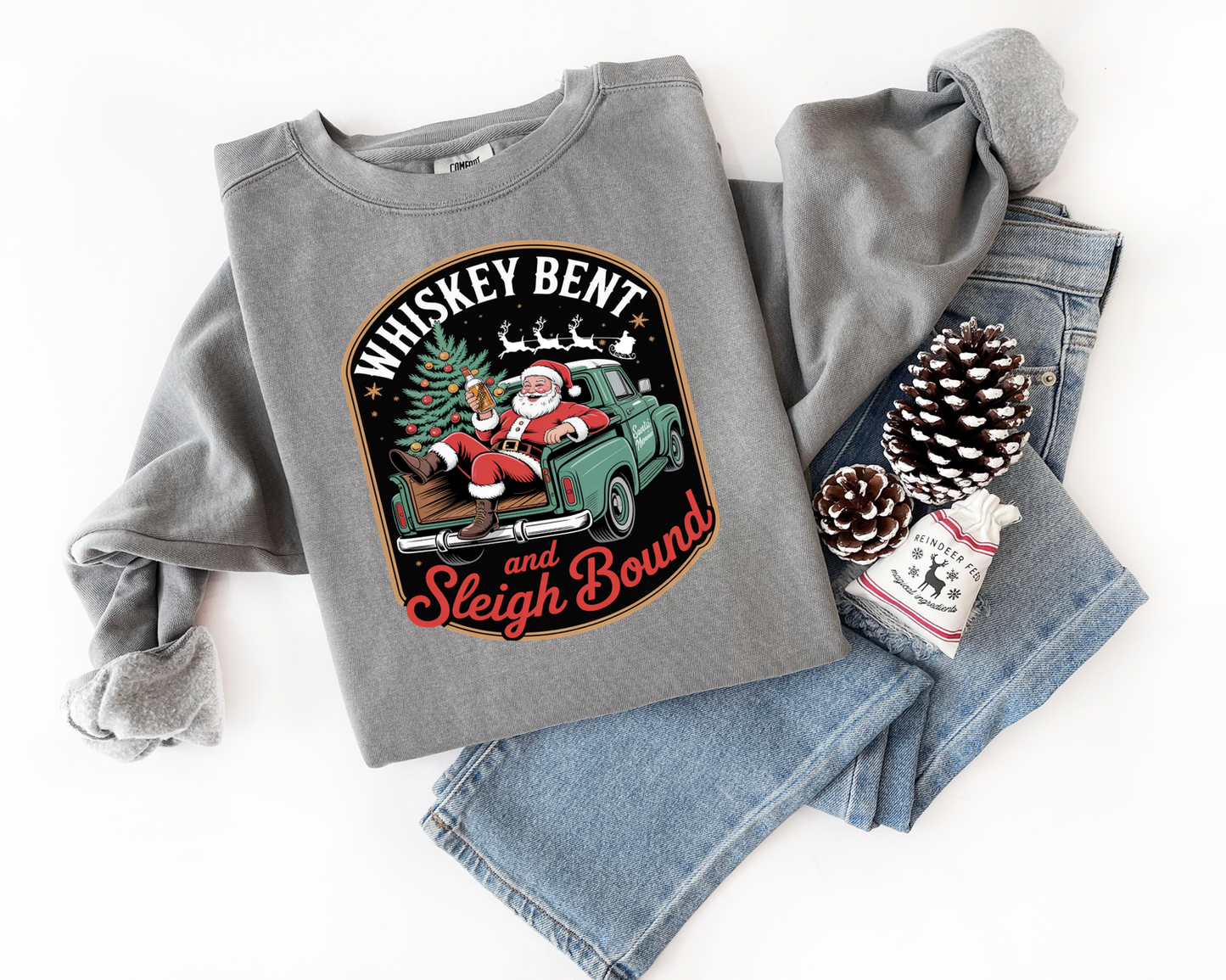 Whiskey Bent and Sleigh Bound Sweatshirt