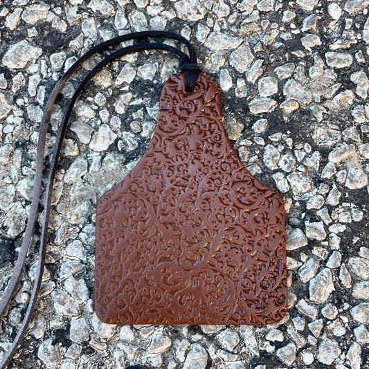 Callahan Leather Scroll Cow Tag Air Flair