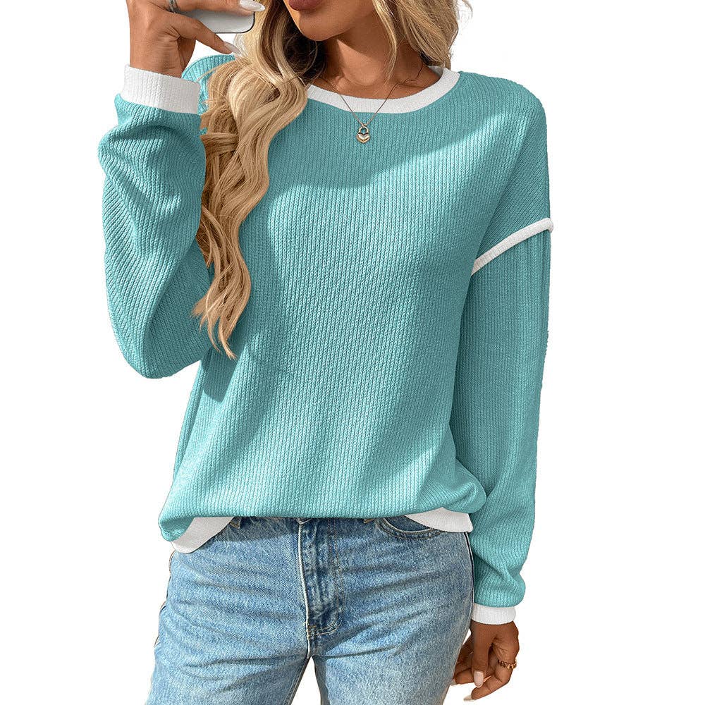 Crewneck Long Sleeve Pullover Top