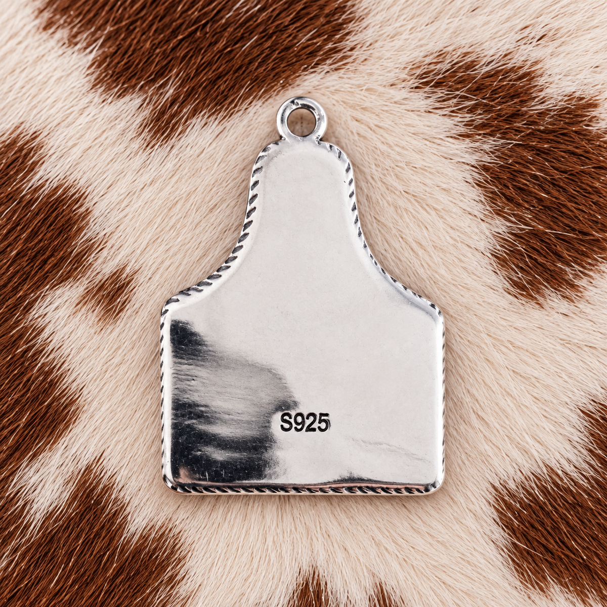 Cattle Tag Initial Necklace - 925 Sterling Silver with Genuine Kingman Turquoise Stone