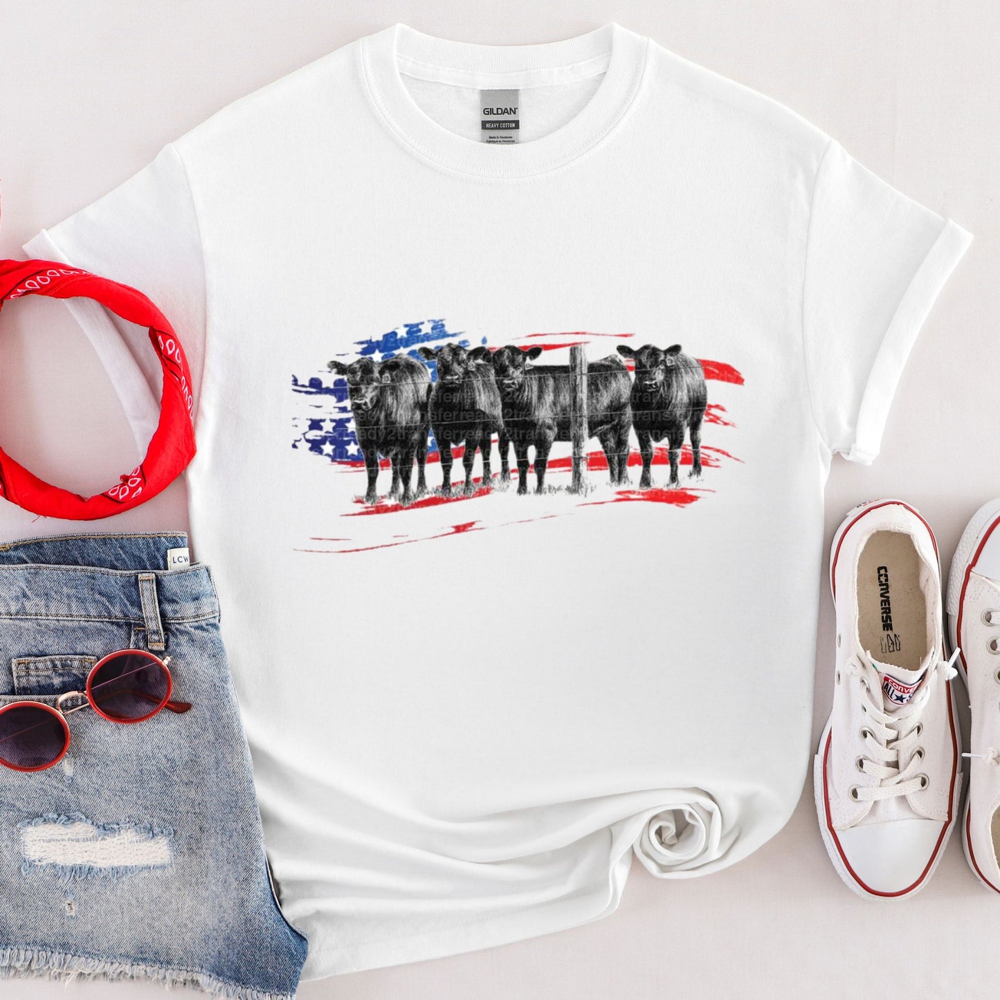 Patriotic Cows - Gildan Softstyle