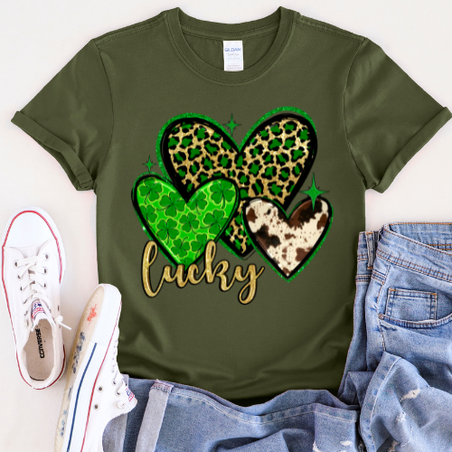 St Patrick's Day Lucky Hearts Tee